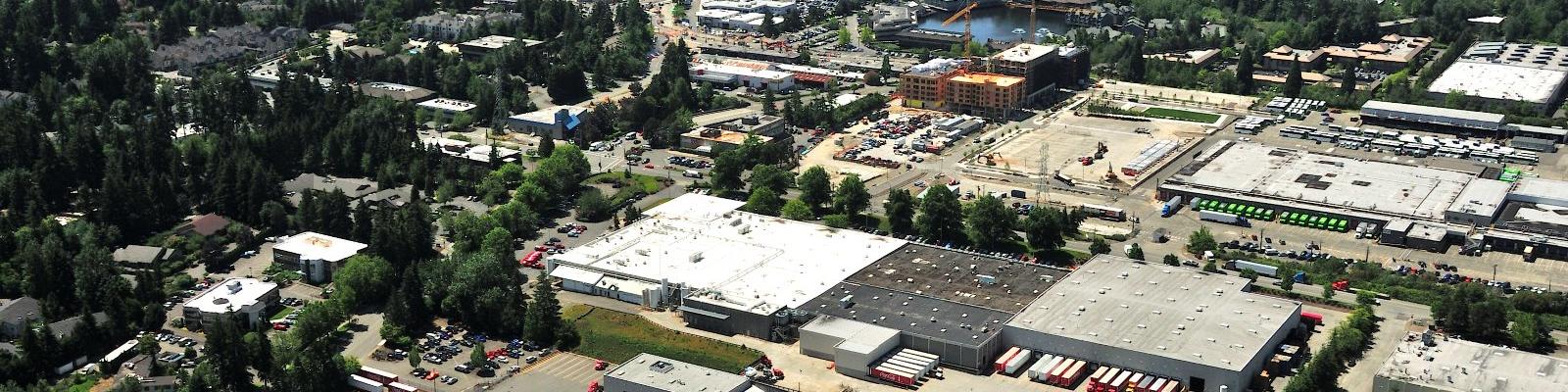 Aerial view of industrial and commercial land in Whaler's Bay